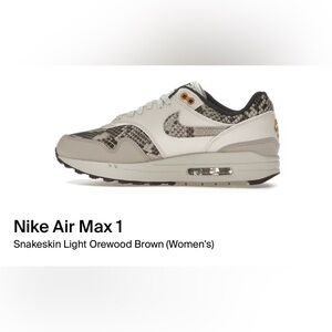 Nike Air Max 1 LT OrewoodWomen's or Men's Sneakers - White and Brown Snake Print